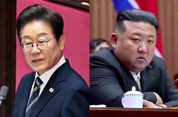 이재명 한국 대통령(좌)과 김정은 북한 국무위원장(우). 사진 / 시사포커스DB(좌), ⓒ뉴시스(우)