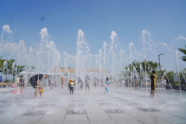 고천암 바닥분수. 사진/해남군청