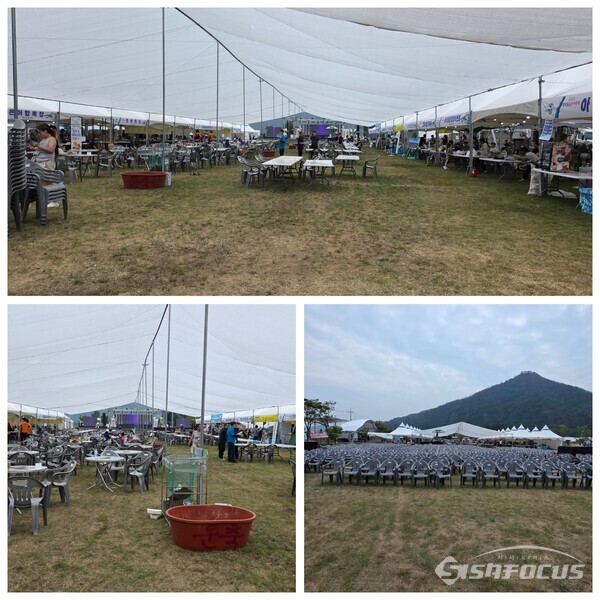 지난 3일(축제 둘째날 오후 2시) 3억원을 쏟아 부은 영덕황금은어축제장에 관광객을 찾아 보기 어렵다.ⓒ김영삼 기자