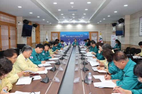 집중호우피해 '특별재난지역' 선포회의 모습. ⓒ청도군