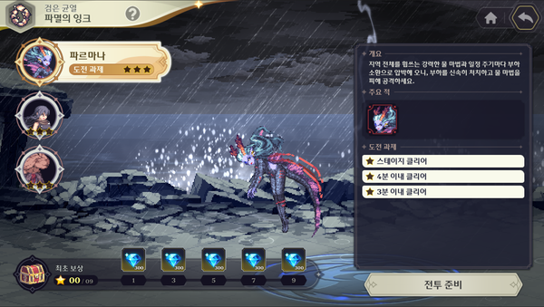 현재 PvE 엔드 콘텐츠인 '검은 균열' 준비 화면. ⓒ카카오게임즈