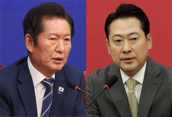 정청래 더불어민주당 대표(좌)와 장동혁 국민의힘 대표(우). 시사포커스DB