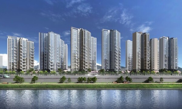 GS건설이 시공중인 서울 성동구 청계리버뷰자이 현장에서 50대 근로자가 15층에서 추락해 병원으로 이송 중 사망했다. 청계리버뷰자이 완공 후 예상도 ⓒGS건설