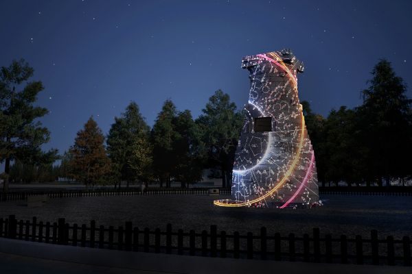 경주시 첨성대 미디어파사드가 점등된 모습. 사진/경주시