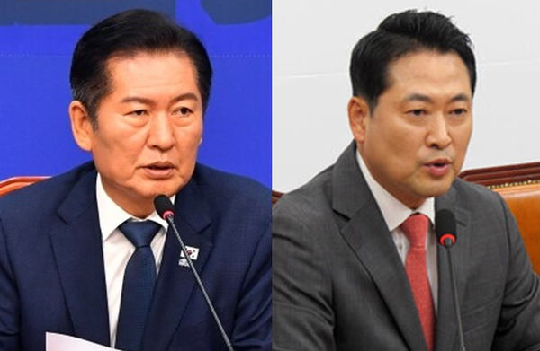 정청래 더불어민주당 대표(좌)와 장동혁 국민의힘 대표(우). 시사포커스DB