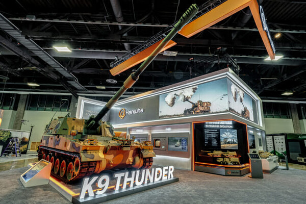 지난달 미국에서 열린  ‘AUSA 2025’ 전시회에 한화에어로스페이스 부스 ⓒ한화에어로스페이스