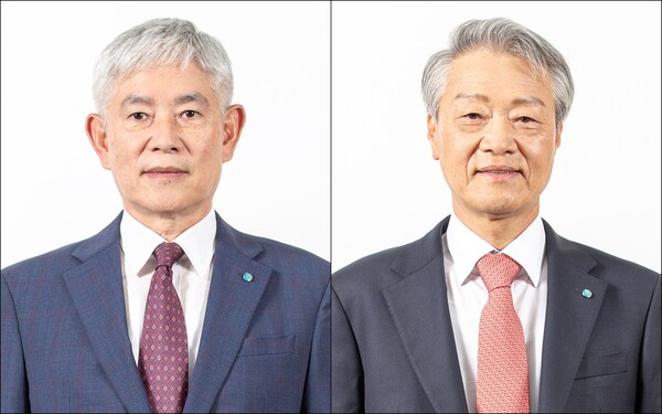 유재권 삼천리그룹 신임 부회장(왼쪽)과 전영택 삼천리 대표이사 사장. ⓒ삼천리