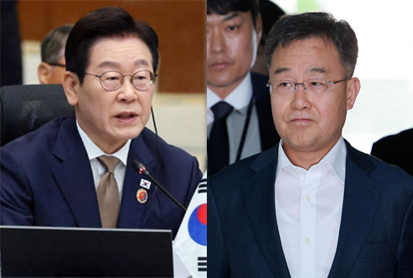 이재명 대통령(좌)과 화천대유 대주주인 김만배씨(우). ⓒ뉴시스