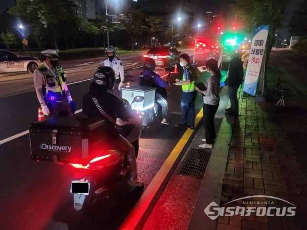 오토바이 소음 합동단속 현장 모습 / ⓒ시사포커스DB