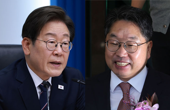 이재명 대통령(좌)과 14일 퇴임한 노만석 검찰총장 직무대행(우). ⓒ뉴시스