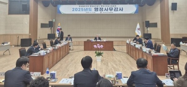 행정보건복지위원회가 경북호국보훈재단에 대한 행정사무 감사를 하고 있다.ⓒ경북도의회