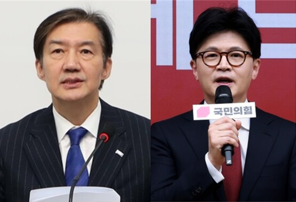 조국 조국혁신당 당대표 후보(좌)와 한동훈 전 국민의힘 대표(우). 시사포커스DB