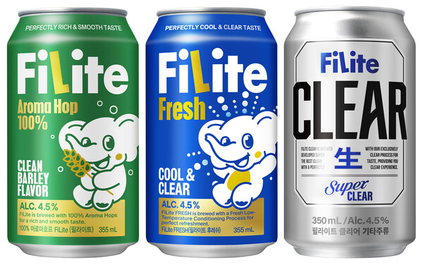 하이트진로 발포주 필라이트가 누적 판매량 26억 캔을 돌파했다. 사진은 필라이트,, 필라이트 후레쉬, 필라이트 클리어ⓒ하이트진로